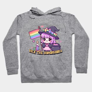 Hex The Homofobia Cute LGBTQ Witch Hoodie